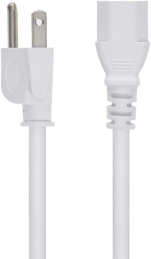 Power Cord - 2 Feet - White | pc power on cable